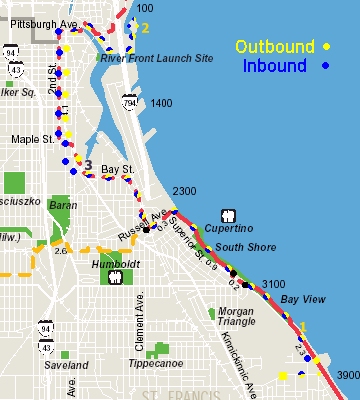map of ride 8/1/03