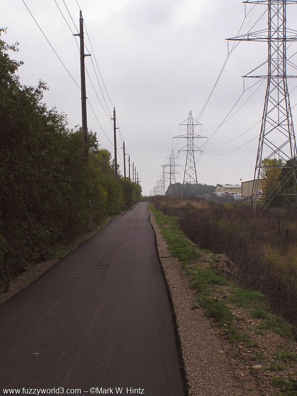 new Ozaukee Interurban Trail, on interurban r-o-w