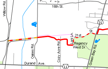 Racine-Sturtevant Trail map, west end