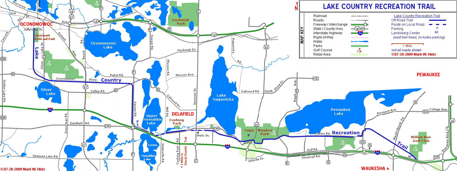 Lake Country Recreation Trail map