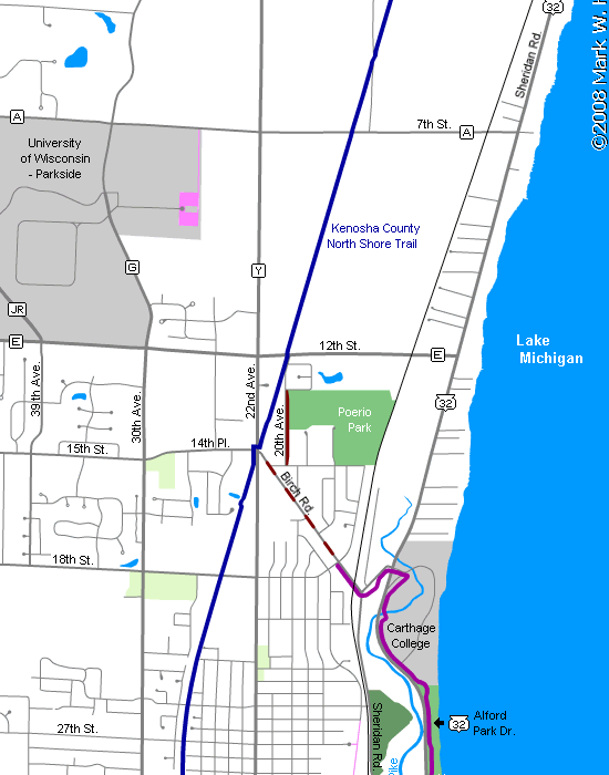 map of Racine-Kenosha Trails