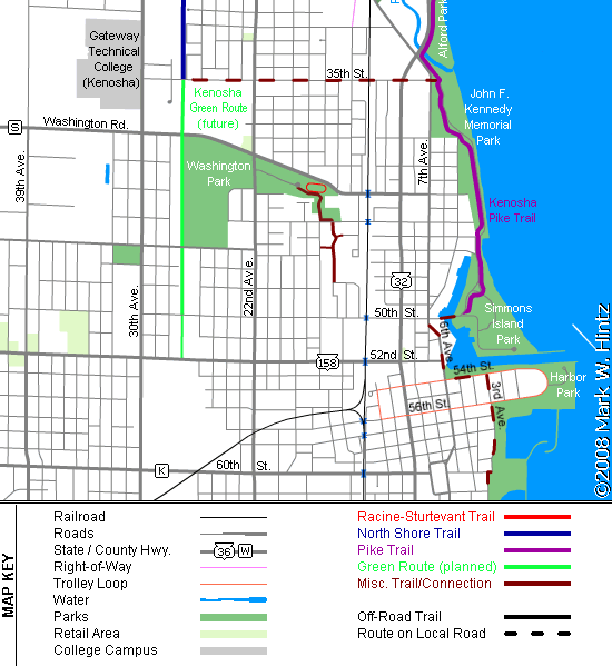 map of Racine-Kenosha Trails