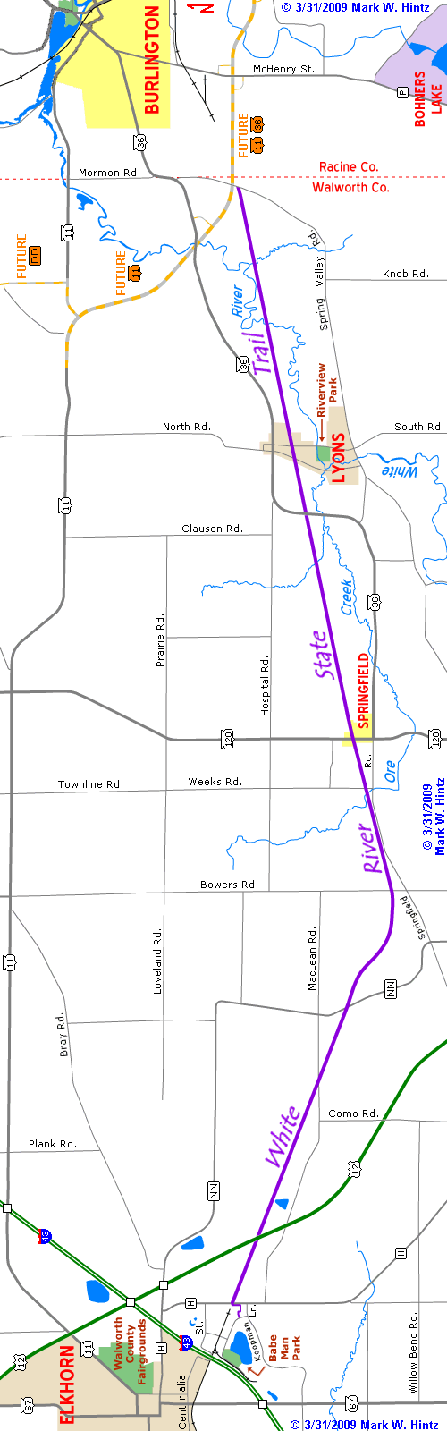 White River State Trail map