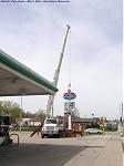 Amoco sign removal at West Bend, WI