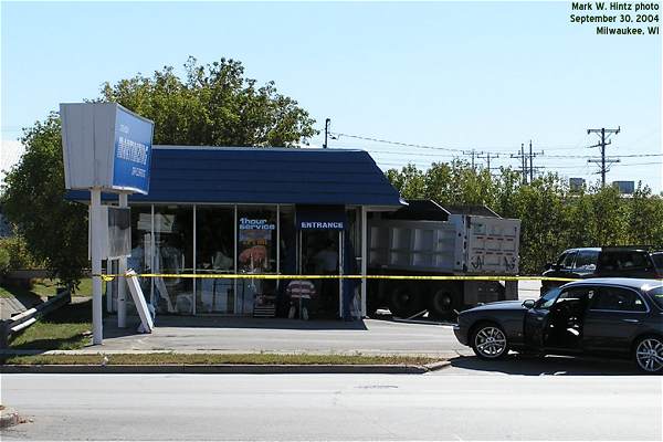 dump truck crashed into One Hour Martinizing