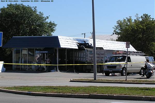 dump truck crashed into One Hour Martinizing