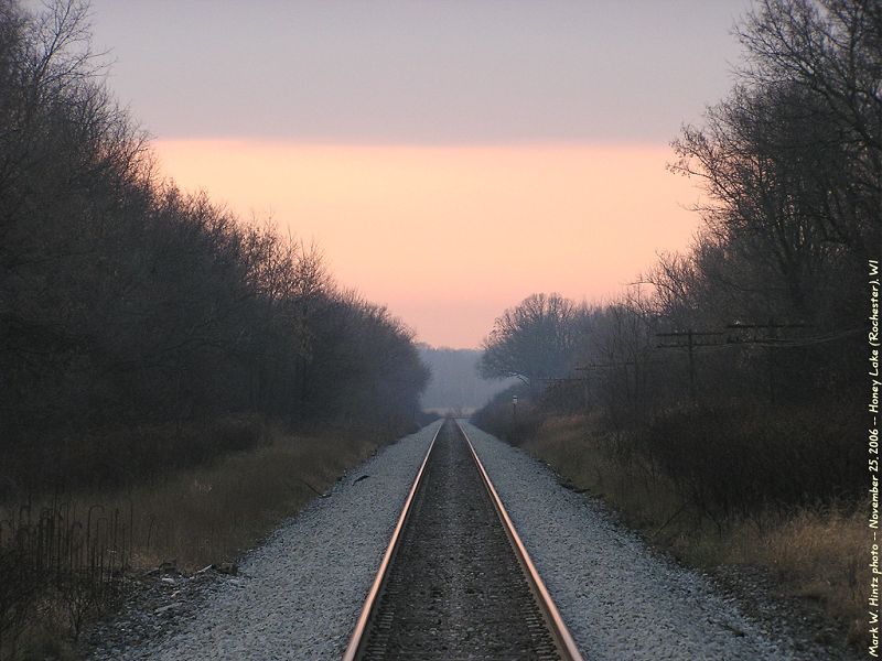 orange sky over Canadian National's Wisconsin Central