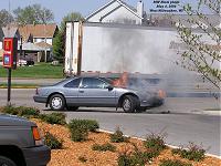 car on fire, West Milwaukee WI 5/4/04