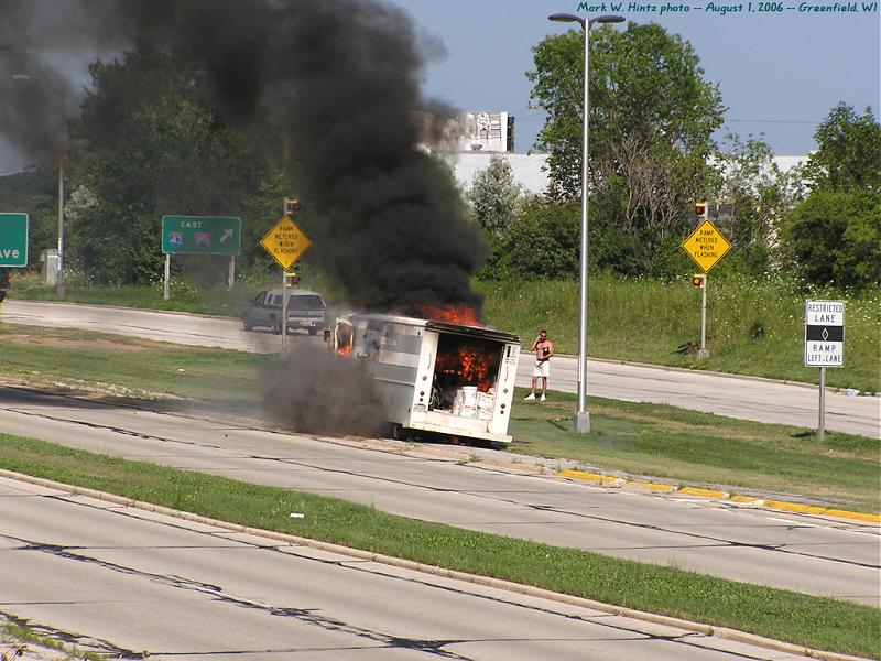 ITU truck on fire