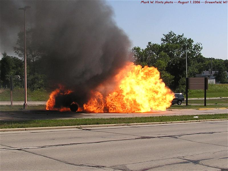 explosion from the ITU truck on fire