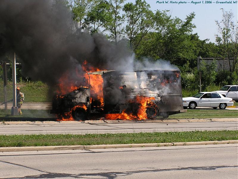 ITU truck on fire