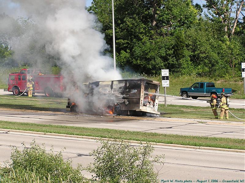 ITU truck on fire