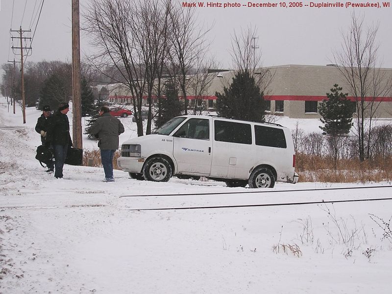 Amtrak van with passenger