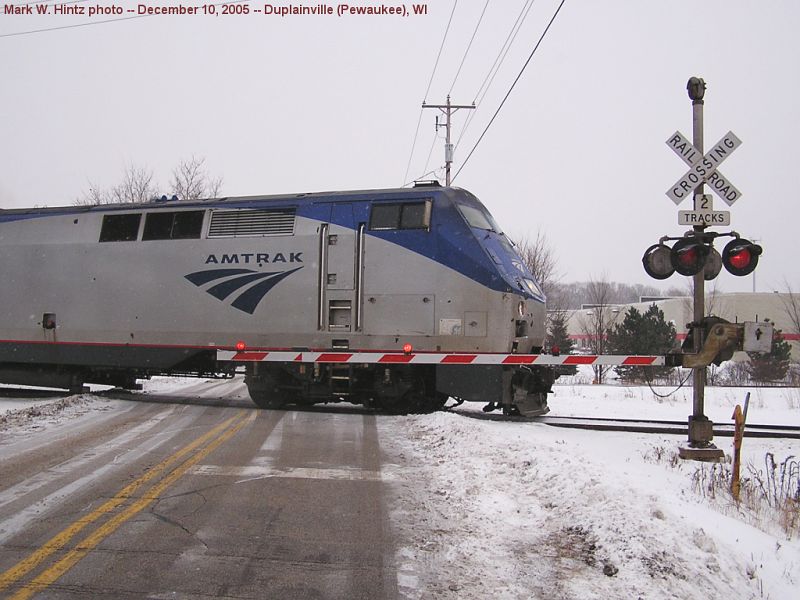 Amtrak GE P42 181 crossing Green Road