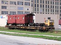 OTTX flatcar 97735 loaded with railroad displays
