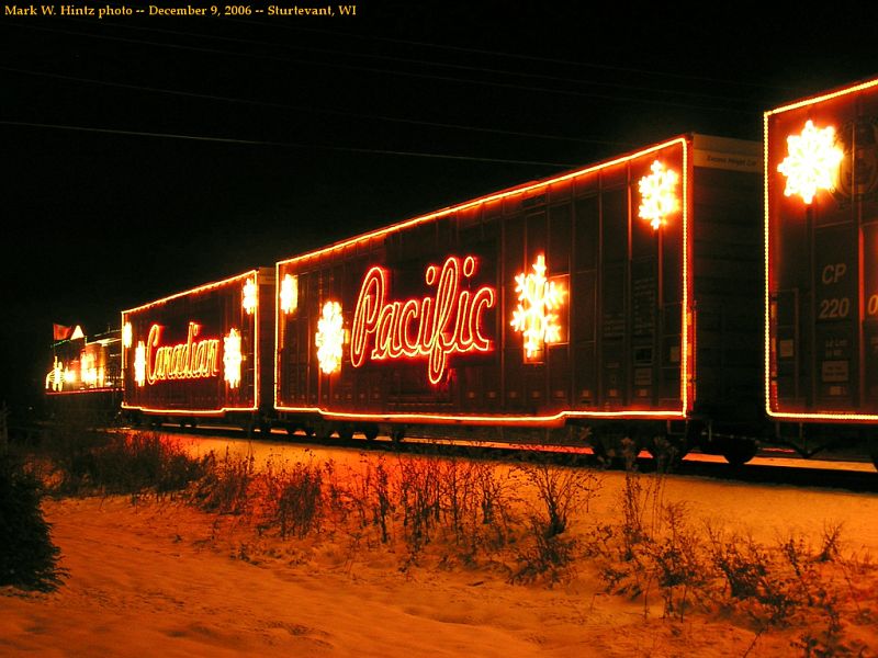 Canadian Pacific in Christmas lights