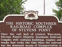 Stevens Point railroad complex historical marker