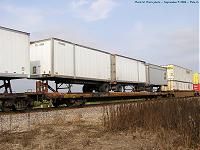 RTTX flat car 972423 with UPS trailers