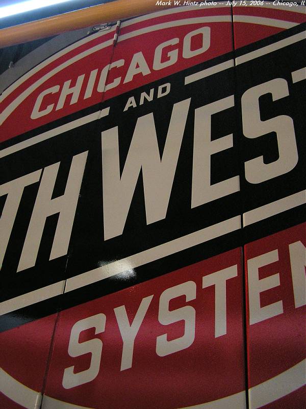 huge C&NW logo on the side of UP 1995