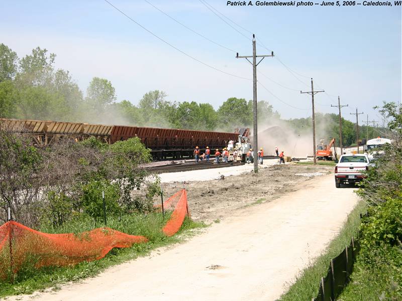 GREX 4000 delivers its load to the new trackage