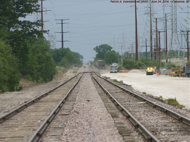 view of UP Kenosha Sub north from 7 Mile Road