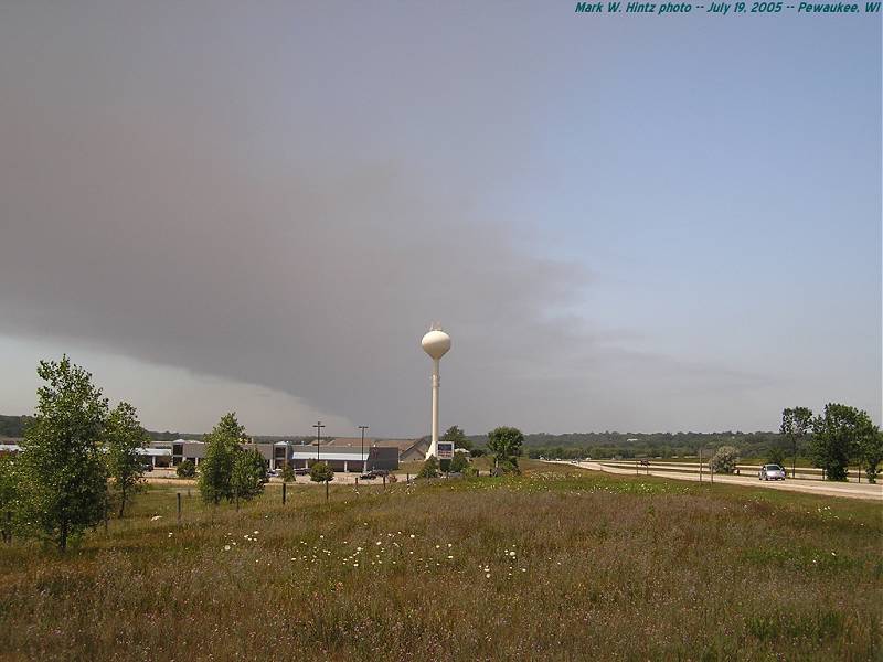 Watertown tire fire smoke over Pewaukee