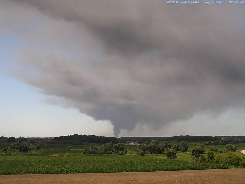 Watertown tire fire smoke over Ixonia