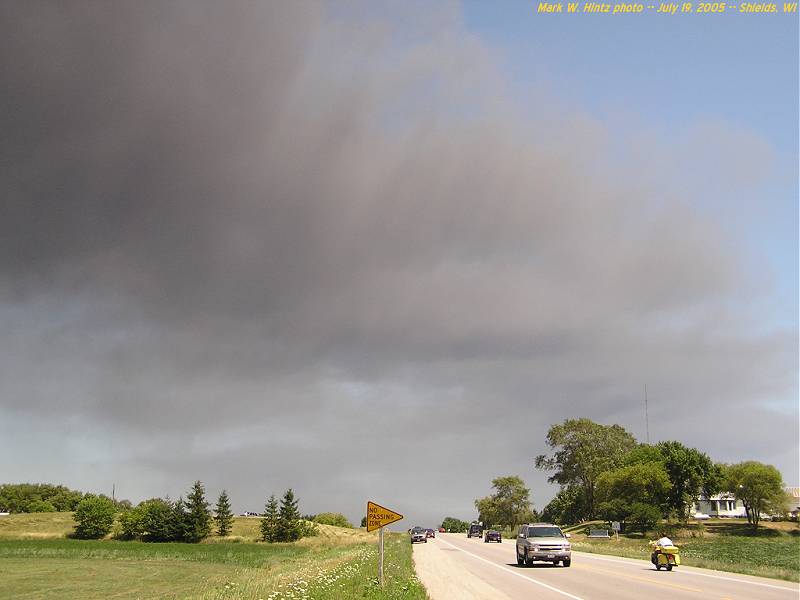 Watertown tire fire smoke over WIS-19