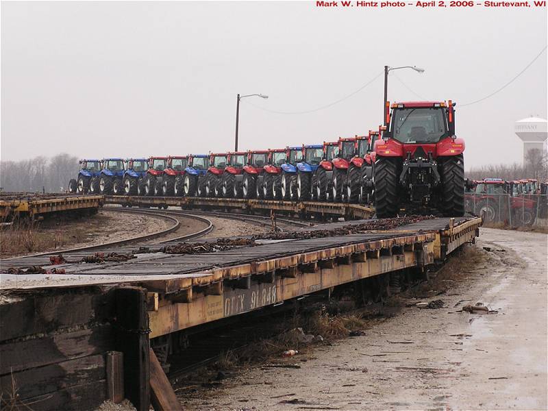 Tractors on Flat Cars