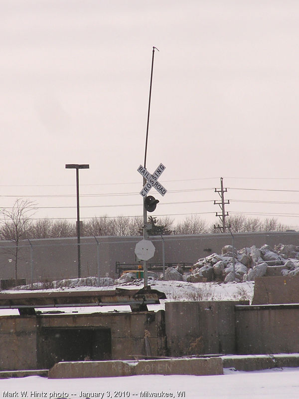unusual crossing signal within the former Tower Automotive site