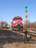 WSOR EMD GP38AC 3804 and a MILW switch stand