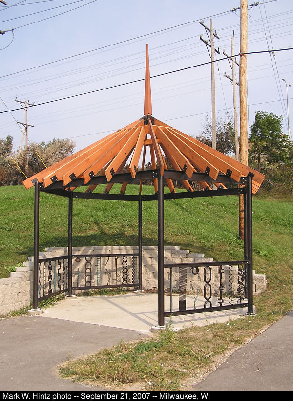 bus shelter at the corner of 32nd Street and Canal Street in Milwaukee, WI