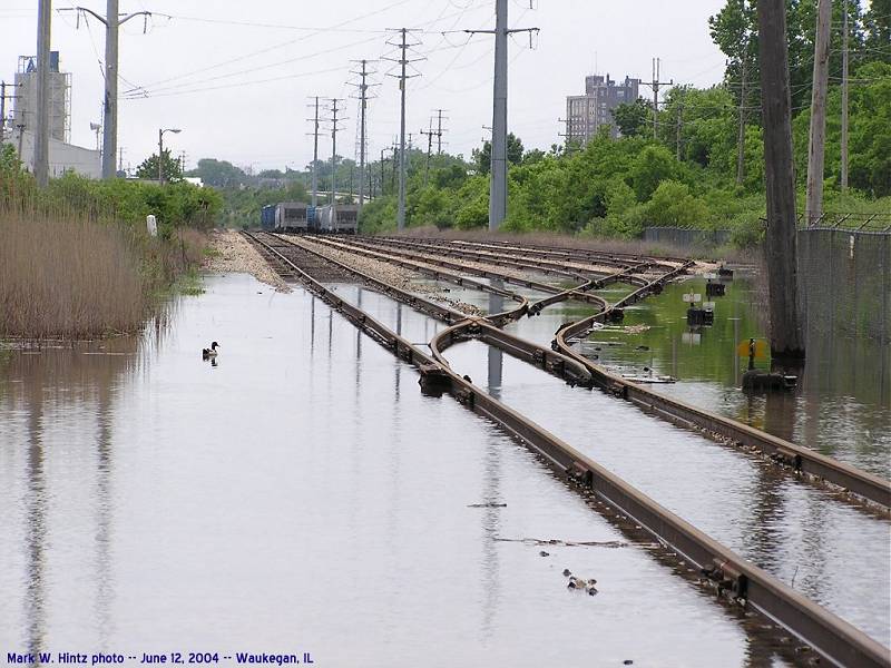 EJ&E Waukegan Yard, flooded