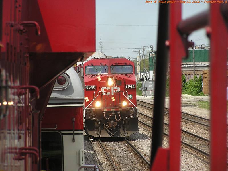CP 8548, as seen from the cab of CP 8742